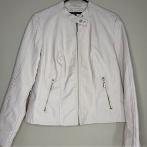 Baccini Women's Off-White Leather Jacket